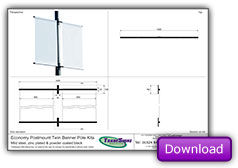 Economy Postmount Twin Banner Pole Kits