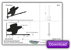 Ject 1-85 projection bracket drawing