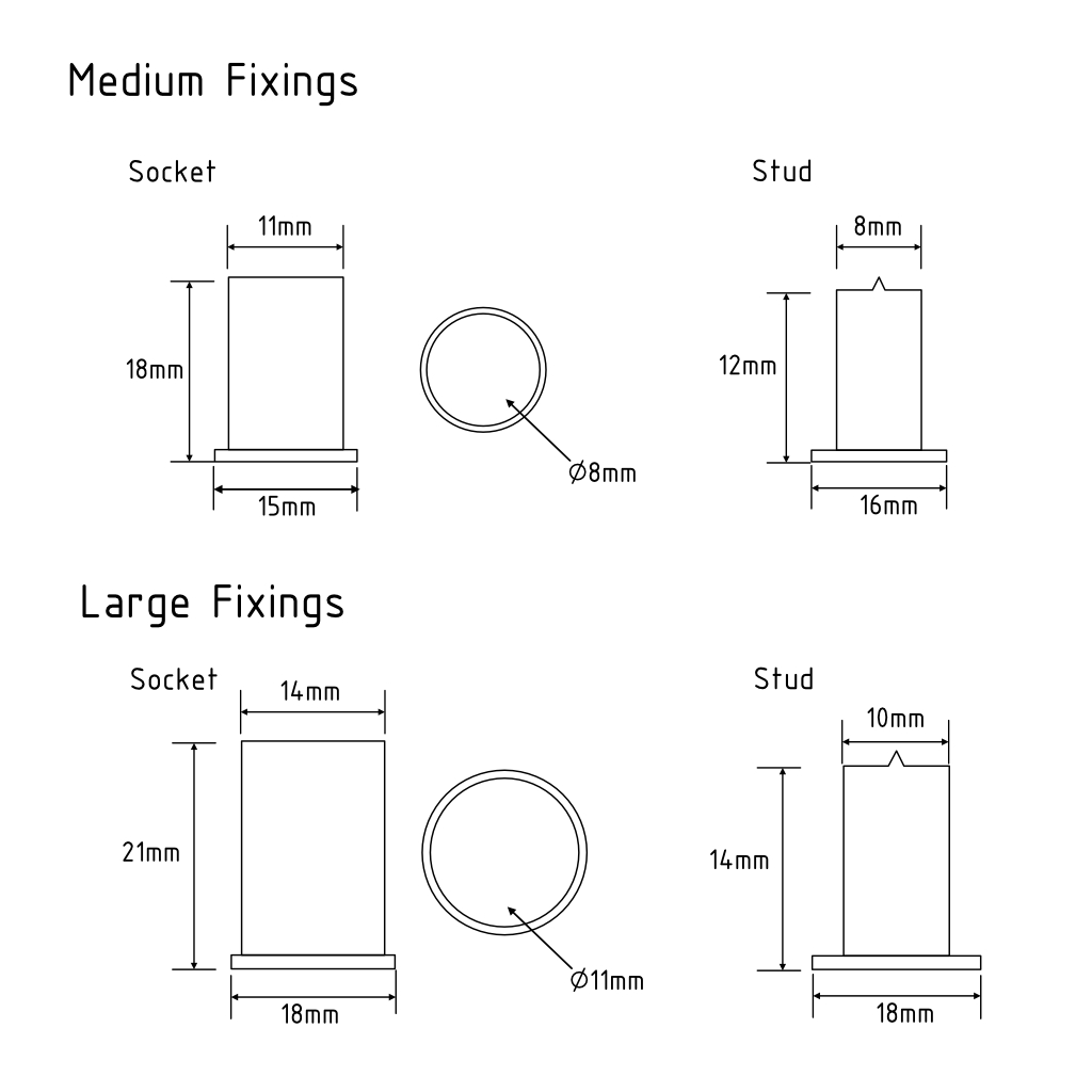 med & large locator dimensions