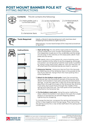 Post Mounted Banner Pole Kit Fitting Instructions