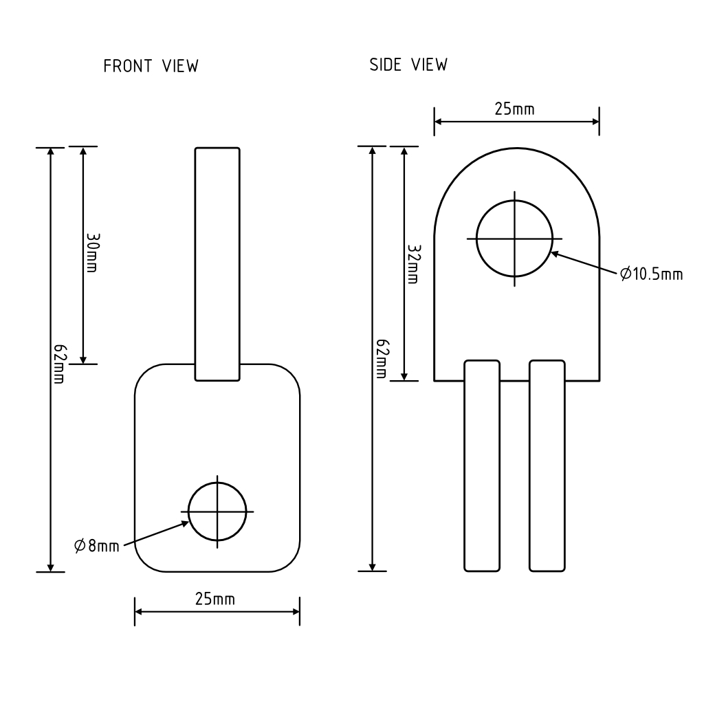 Lugs dimensions